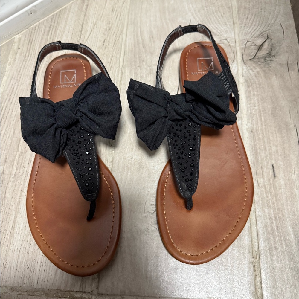 Material Girl Black Bow Sandals